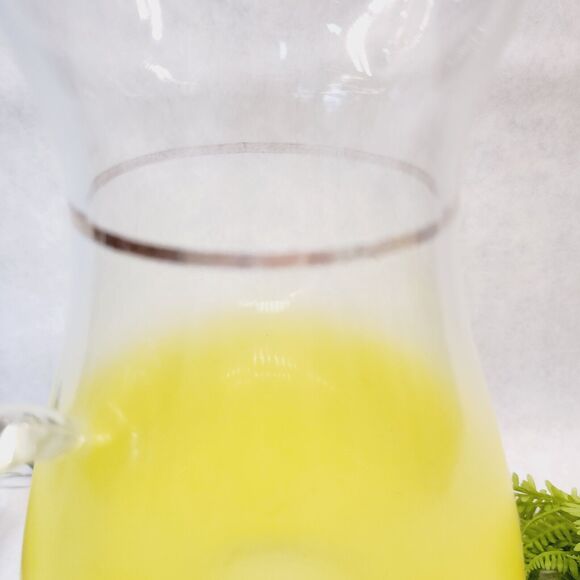 Vintage Lemon Yellow MCM BLENDO Glass Pitcher 1950's64oz/2QT West Virginia - Picture 5 of 7
